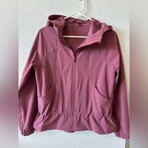 Lululemon Womens Hooded Zip Jacket Pink Lightweight Activewear EUC XS